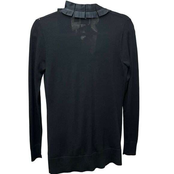 Tory Burch Merino Wool & Silk Gauge Cardigan Black Size XS - Picture 2 of 13